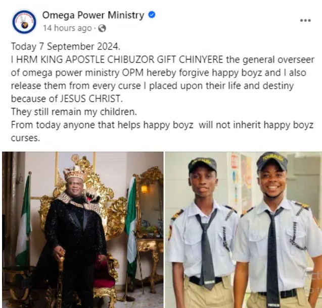 Apostle Chibuzor Chinyere Forgives Happie Boys, Promoting Unity